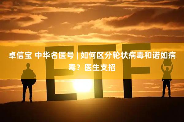 卓信宝 中华名医号 | 如何区分轮状病毒和诺如病毒？医生支招